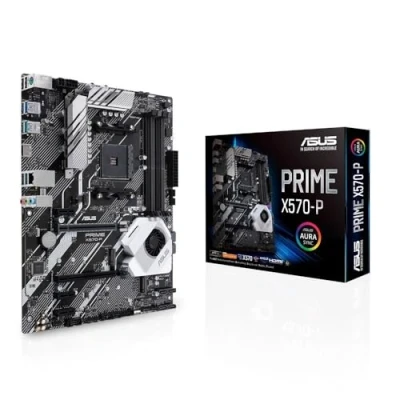 Image de ASUS Carte Mère Gaming Prime X570 P AMD AM4 Ryzen 3000 (12 DrMOS power stages PCIe 4.0 M.2 DDR4 HDMI CFX SATA USB 3.2 Gen 2 Aura Sync RGB header ATX)