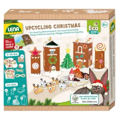 Image de Lena 42840 Eco Upcycling Christmas kit de bricolage pour enfants à partir 6 ans, complet avec coton, autocollants et autres accessoires bricolage, storybook instructions la