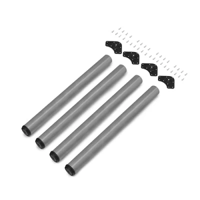 Image de Emuca Pieds de Table réglables Ø60x710mm, Set 4 en Acier, réglage Hauteur 710 730mm, Gris métallisé