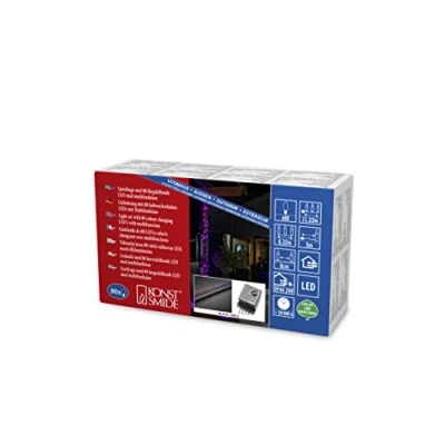 Image de Konstsmide 3798 540 Guirlande Lumineuse à Micro LED, Plastique, 6 W, Multicolore, 1624 x 1 cm