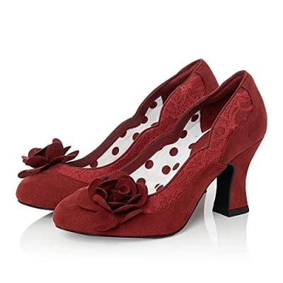 Image de Ruby Shoo Chrissie 09336 Escarpins à talons carrés pour femme, Crimson, 36 EU