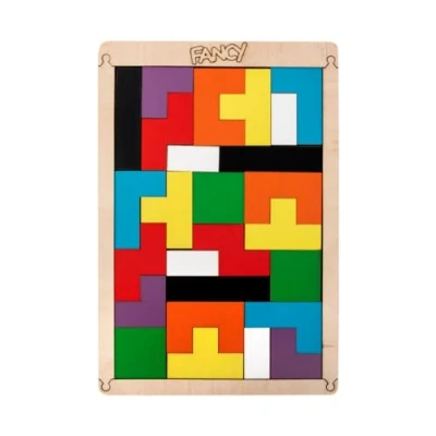 Image de FANCY Tetris en Bois Jeu Tangram pour Enfant 15 x 22 cm Casse tête Montessori Jouet Puzzle Géométrique Activité Les Adultes et Enfants de 3 4 5 6 7 8 9 10 Ans
