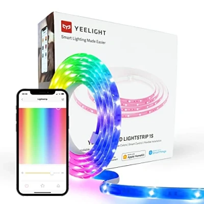Image de Yeelight smart LED strip 1S, 2 m bandeau lumineux, accessoires compatibles Alexa pour maison intelligente, RGB Razer Chroma LED, fonctionne avec Homekit