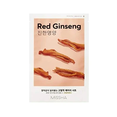 Image de MISSHA Red Ginseng Sheet Mask Anti âge éclaircissant Hydratant régénérant Masque coréen Cosmétique Set de 4 pièces