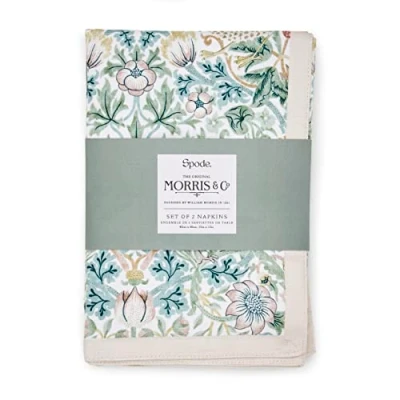 Image de Morris &amp; Co Lot de 2 Serviettes StrawberryThief 40 x cm 100% Coton
