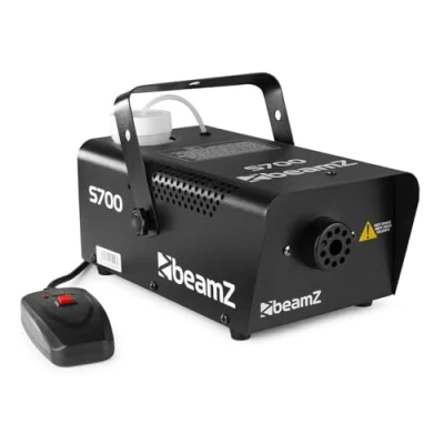 Image de BeamZ S700 Machine à Fumée Solide et Compacte, 700 Watts, Télécommande 3 m, Réservoir 0.4 L, Préchauffe Avant Utilisation : minutes, Idéal pour votre Soirée avec des Jeux de Lumière