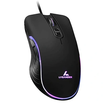 Image de LYCANDER Souris optique filaire USB avec dpi réglable jusqu&#039;à 6400 7 boutons LED cble 1,5 M