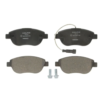 Image de DELPHI LP1721 Jeu de plaquettes frein contact signal d&#039;usure inclus avec tôle anti bruit accessoires