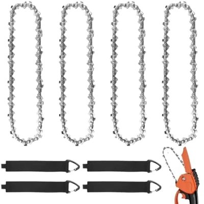 Image de Lot de 3 chaînes tronçonneuse 25 cm 3/8&quot; LP 40 maillons d&#039;entraînement 1,1 mm À faible rebond Compatible avec Einhell GE LC 18/25 Li (4)