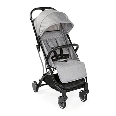 Image de Chicco Trolley Me Poussette Canne Bébé Ultra Légère, Compacte, Pliable et Inclinable de la Naissance à 15 kg, avec Système Trolley, Housse Pluie Incluse, CapoteExtensible Light Grey