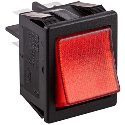 Image de BeMatik Interrupteur à Bascule Rouge Lumineux DPST 4 Broches boîtier Noir