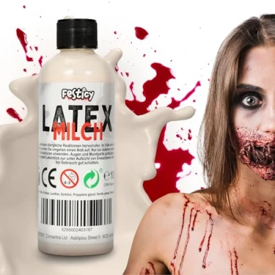 Image de Festicy Latex Liquide Maquillage Halloween 100ml I Parfait pour et Effet spéciaux 2024, spéciaux, Visage