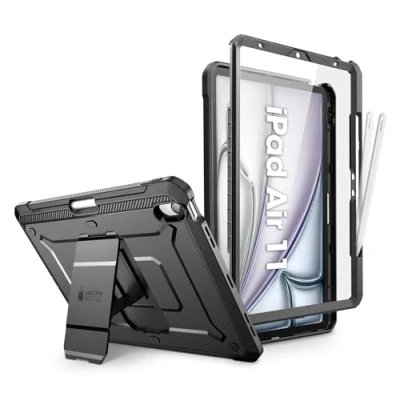 Image de Coque Intégrale pour iPad Air 11 2024 / 2025 Antichoc Béquille Support Noir Neuf