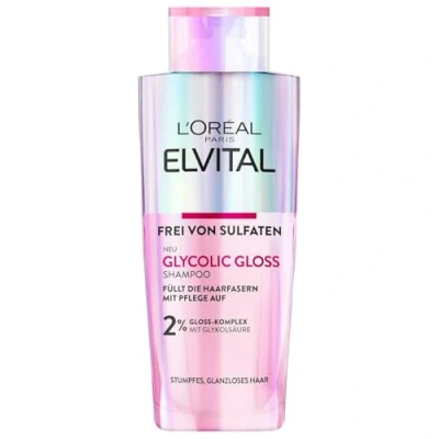 Image de L&#039;Oréal Paris Elvital Glycolic Gloss Shampooing régénérant à l&#039;acide glycolique pour cheveux ternes et ternes, soin lissage des cheveux, scellant une meilleure qualité régénérant,