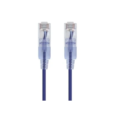 Image de Monoprice SlimRun Lot de 10 câbles raccordement Ethernet Cat6A sans accroc RJ45 550 MHz G UTP Fil cuivre nu 30 AWG Violet 2,1 m
