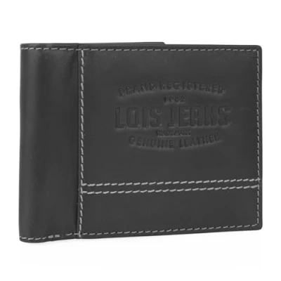 Image de Lois Portefeuille Homme Cuir Homme. Portefeuilles et Porte Carte Feuille pour Vintage, Noir