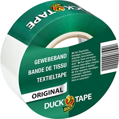 Image de DUCK TAPE original 106 02 Bande adhésive de tissu Pour réparer, fixer et renforcer Dimensions : 50mm x 50m Couleur blanc