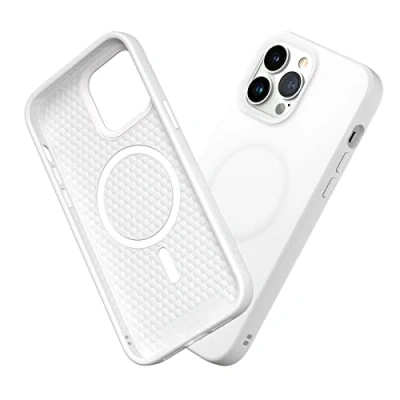 Image de RhinoShield Coque Compatible avec [iPhone 13 Pro Max] SolidSuit Magsafe Fine Technologie d&#039;absorption des Chocs et Finition Premium Matte Blanc Classic