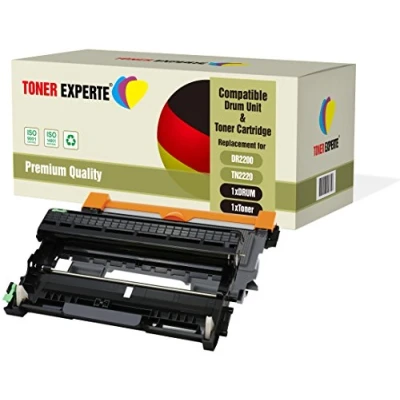 Image de Toner EXPERTE Pack 2 Compatibles DR2200 TN2220 Kit Tambour &amp; Cartouche de pour Brother DCP 7055 7060D 7065DN HL 2130 2132 2240 2240D 2250DN 2270DW MFC 7360N FAX 2840