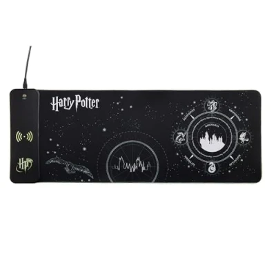 Image de Numskull Power Idolz Tapis de Jeu Harry Potter XL RGB avec Chargeur sans Fil 15W LED Personnalisables, antidérapant, résistant aux éclaboussures