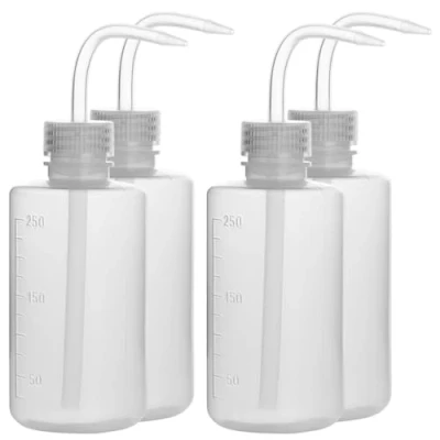 Image de stonylab 4 Paquet 250 ml Flacons de Lavage en Plastique à Squeeze avec LDPE Ouverture Etroite, Bouteille D&#039;arrosage Presser Wash Bottle,