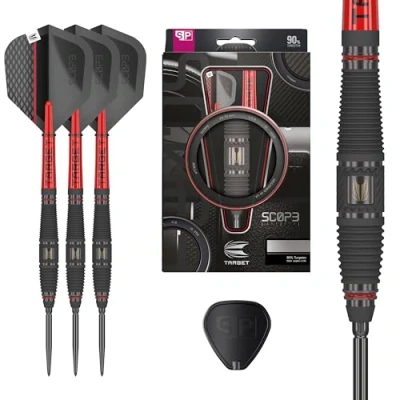 Image de Target Darts Scope Steel Tip Swiss Point Darts, 90% Tungsten Dart Set, Barrel 03 21G Jeu de fléchettes à Pointe en Acier, Professionnel avec Pointes suisses et Outils