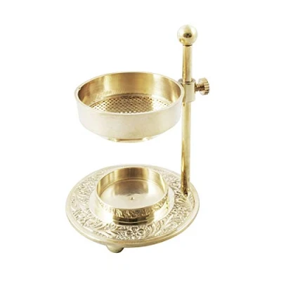 Image de NKLaus encensoir Laiton doré brûleur d&#039;encens réglable Bougie à Chauffe Plat encens 2206