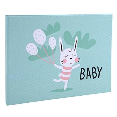 Image de Exacompta Réf. 11230E 1 Album photos livre 30 pages blanches Format 28,5x22cm couverture papier imprimé BABY vert pelliculage mat 60