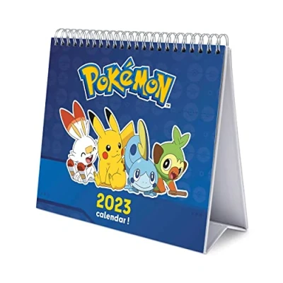 Image de Grupo Erik Calendrier De Bureau 2023 Pokémon 12 Mois 20 X 18 Cm, Mensuel En Français, Janvier Ã Décembre Sous Licence Officielle, Certifié FSC, Avec Support Rigide CS23034