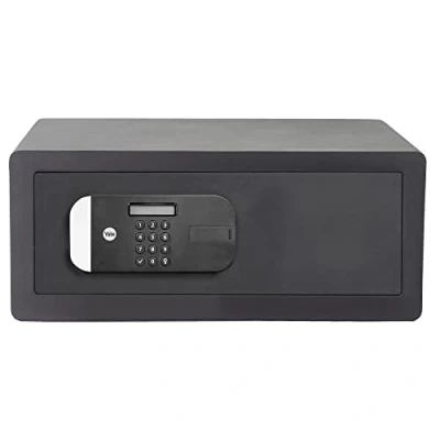Image de Yale YLEM/200/EG1 Coffre Fort Haute Sécurité à Serrure Electronique 100 000 Combinaisons (Certifié SKG), A Poser et Sceller Format Ordinateur 20 x 48 35 cm (24,8L), Noir
