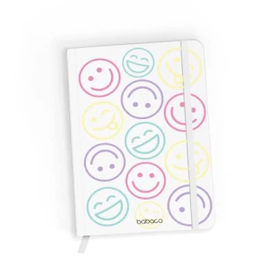 Image de ERT GROUP Original et sous licence officielle de carnet Babaco, motif Positive vibes 002 white, avec papier quadrillé, A5