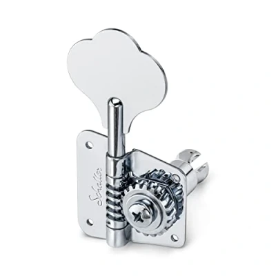 Image de Schaller »ORIGINAL F SERIES BMF MACHINE HEADS CHROME 4L SOLID HEADSTOCK POST 20.3mm« Mécaniques pour Basse Set de 4 pièces