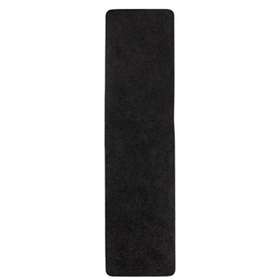 Image de Misento Shaggy Tapis en polypropylène, Noir, 67 x 300 cm