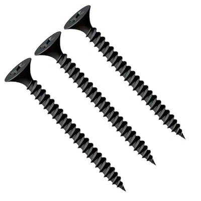 Image de 3.5X51mm vis noires pour cloisons sèches, tête fraisée Phillips autotaraudeuse, filetage fin, pointe pointue, phosphatées plaque de plâtre sur profilé en acier (500 pcs.)