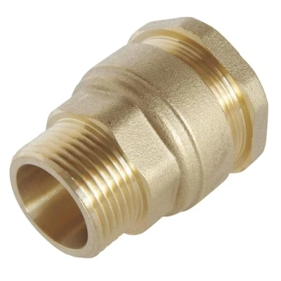 Image de SOMATHERM FOR YOU, Raccord laiton droit pour tube PE Ø32 mm Mâle 3/4&quot; Sens unique de montage Résistant jusqu&#039;à 20 bars Température 10C à +80C Garantie 5 ans