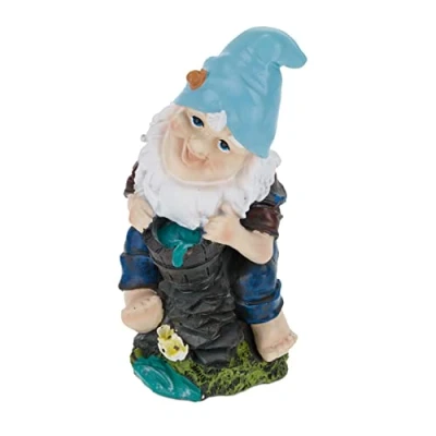 Image de Relaxdays Nain de jardin avec seau d&#039;eau, escargot, résiste aux intempéries, HxLxP: 24x11x10 cm, figurine, multicolore