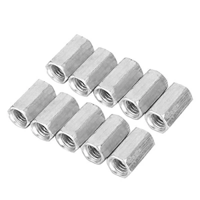 Image de 10pcs Écrou Hexagonaux Tige Longue M8 Attaches Filetées en Acier au Carbone Accouplements(M8*20)