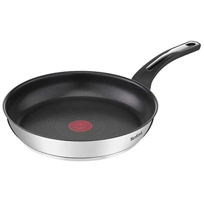 Image de poêle à frire Tefal Emotion 30 cm, anti adhésive, garantie 10 ans, base de diffusion la chaleur, design élégant, poignée robuste, induction, indicateur chauffe E3000704