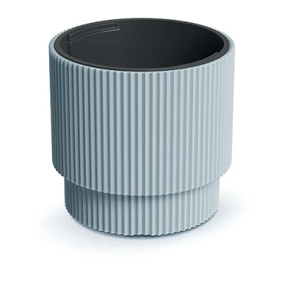 Image de Tymar Pot de Fleurs avec Insert, en Plastique, jardinière, Grand Plantes (DBMIN Grau,ø 40 cm)