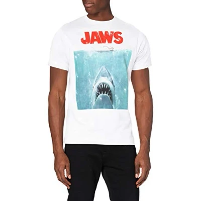 Image de Jaws Movie Poster T Shirt, Blanc (Blanc Blanc), S Homme