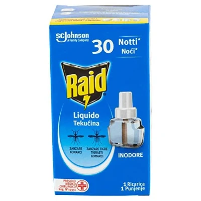 Image de 12 Recharges RAID liquide Recharge diffuseur électrique moustiques Tigre et communes