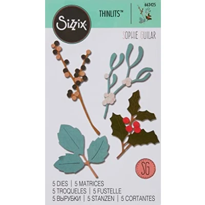 Image de Sizzix Matrice de découpe Thinlits Set 12pcs 664745 Vœux du Père Noël, Colorize Tim Hotlz, Multicolore, Taille unique