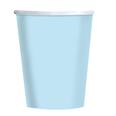 Image de amscan 9915403 218 66 Lot de 8 gobelets en Papier recyclables Bleu Ciel Transparent