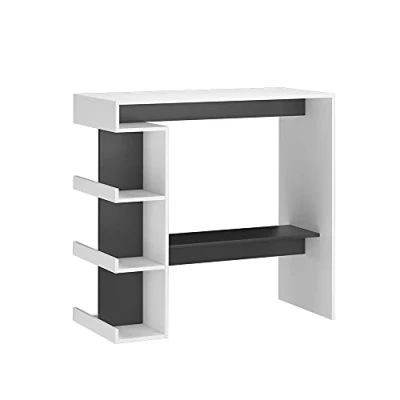 Image de Vicco Table de Bar Dana, Blanc/Anthracite, 108 x 50 cm