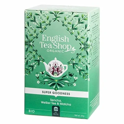 Image de English Tea Shop thé vert Sencha, blanc et matcha Bio traditionnel du Japon associé au traditionnelle avec prenium Boîte de 20 sachets