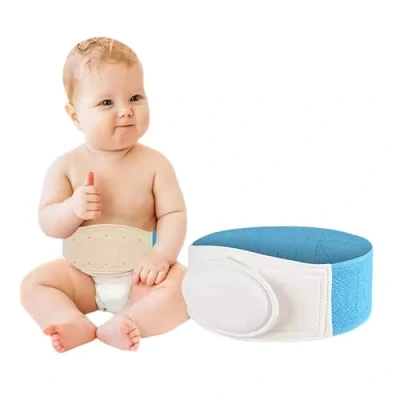 Image de Ceinture hernie ombilicale bébé. Bande de ventre infantile liant avec 3 coussinets compression.. Ceintres enfant ombilicale. kit cordon ombilical Belltop (BLEU)