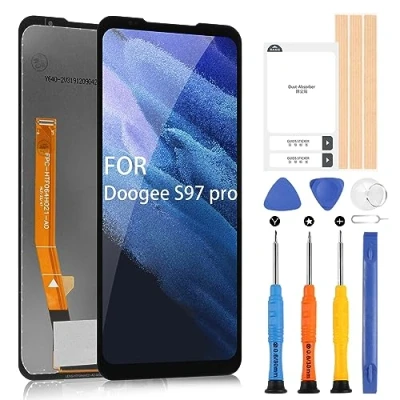 Image de Écran LCD pour Doogee S97 Pro Display Digitazer Tactile Remplacement Assemblée avec Kit d&#039;Outils de Réparation (6,39&quot;,Noir)