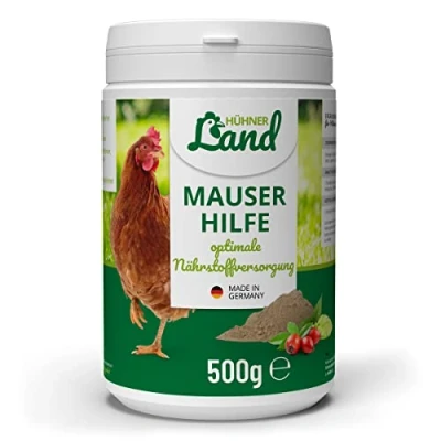 Image de HÜHNER Country Mauserhilfe pour volaille 500g I complément Alimentaire Poulets, Vitamine B, Plumage et métabolisme, Aliments naturels Poulets