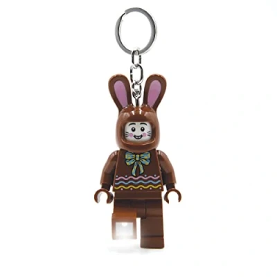 Image de Porte clés lumineux LEGO Iconic Chocolate Bunny Cadeaux pour enfants Figurine de 76 mm hauteur (KE180) 2 piles CR2025 incluses