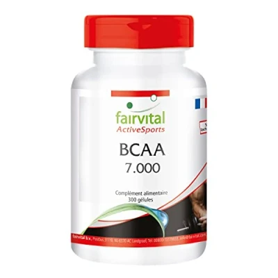 Image de Fairvital BCAA 7000 1 mois VEGAN 300 capsules sans aucun additif valine, leucine, isoleucine